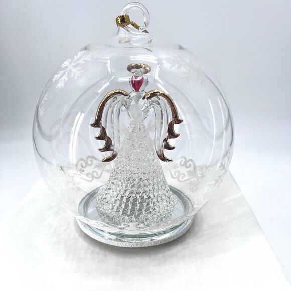 Sorelle Christmas Light Up Color Change Angel Glass Globe Ornament & Batteries - Picture 2 of 7